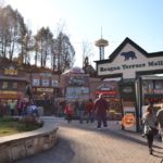 People walking around the Reagan Terrace Mall in Gatlinburg TN.