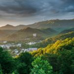 Sunrise over the beautiful mountain town of Gatlinburg TN.