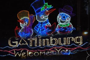 Winterfest lights in Gatlinburg TN.
