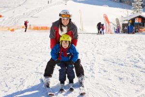a-mother-and-son-skiing-together