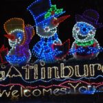 Gatlinburg Winter Magic lights depicting caroling snowmen.