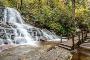 The beautiful Laurel Falls Trail in the Smoky Mountains.