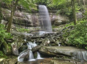 Rainbow Falls in the Smoky Mountains.