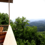 Beautiful mountain views from a property at the Chalet Village cabin resort in Gatlinburg.
