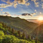 Sunrise in the mountains near Gatlinburg.