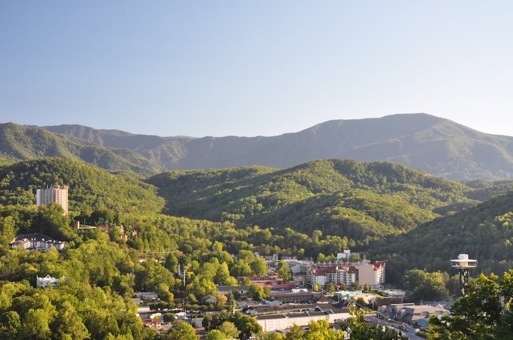 Beautiful photo of the Gatlinburg skyline.