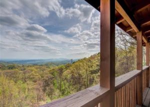 Balcony view cabin rental in Gatlinburg TN Chalet Village