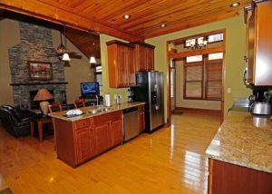 Full kitchen in a cabin in Gatlinburg Tn