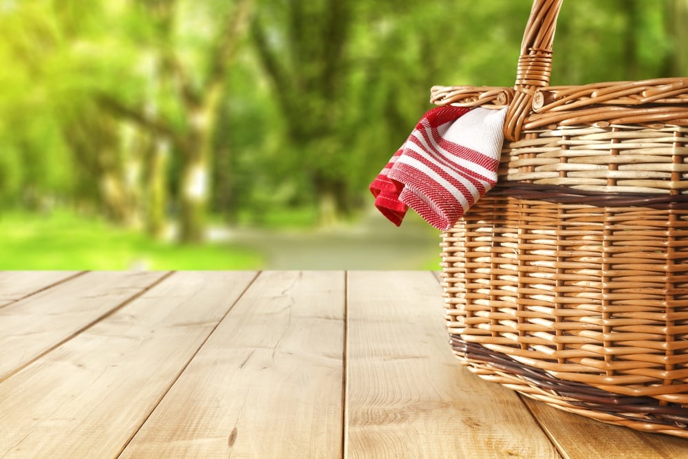 picnic basket at park in gatlinburg