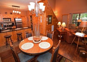 kitchen in chalet village cabin