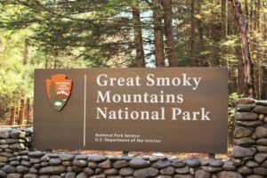 Great Smoky Mountains National Park Entrance Sign