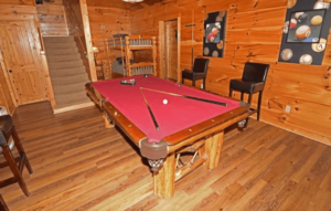 2 bedroom chalet village pool table