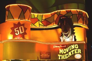 Ripley's Moving Theater sign with t-rex