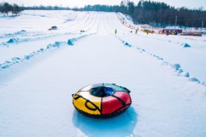 tube on a hill for snow tubing