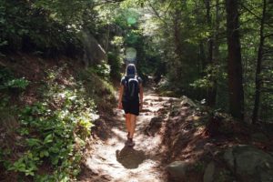 woman hiking in the smoky mountains