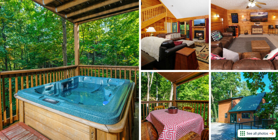 Gatlinburg Cabin - A Bear's Pause - Collage